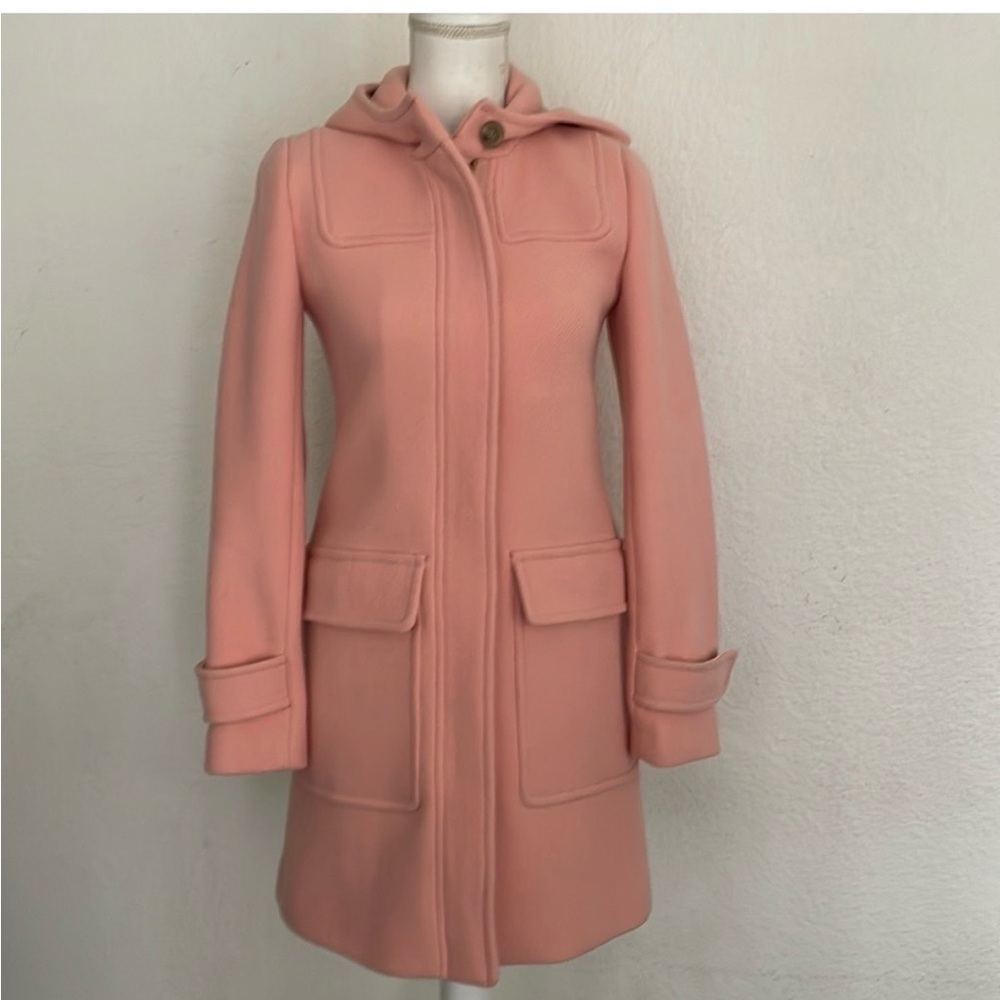 J. Crew Nello Gori Stadium Cloth Duffle Coat Pale Blush